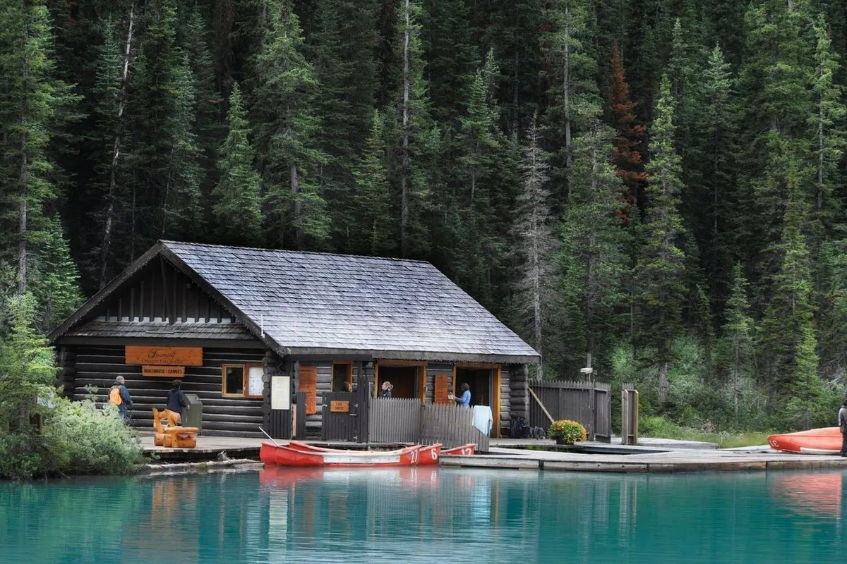 Nimmo Bay Wilderness Resort cabin and floating docks in the Great Bear Rainforest